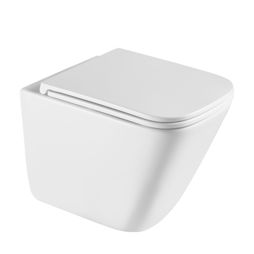 Подвесной унитаз ABBER Rechteck AC1219TC белый, безободковый, смыв торнадо, с закрытым дном