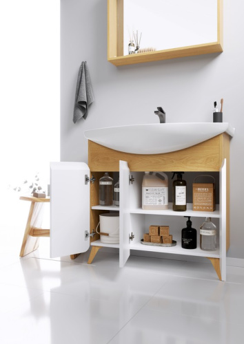 Тумба с умывальником AQWELLA Basic 75 Дуб золотой BAS0107DZ