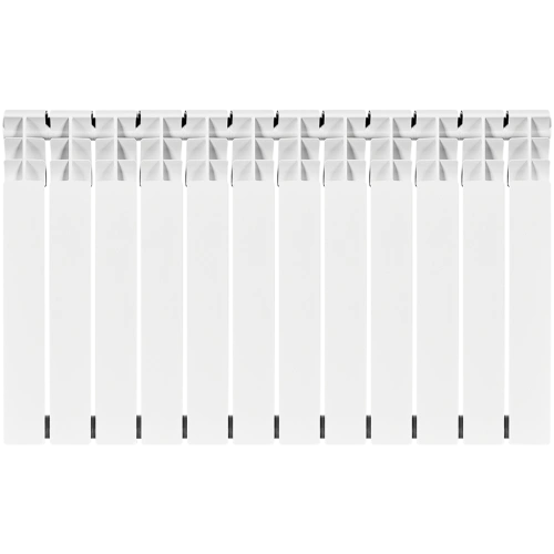 Биметаллический радиатор Rommer Optima Bm 500 - 12 секции, боковое, белый RAL9016