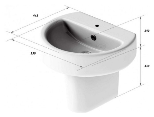 Раковина Sanita Luxe Best 550x445 белый