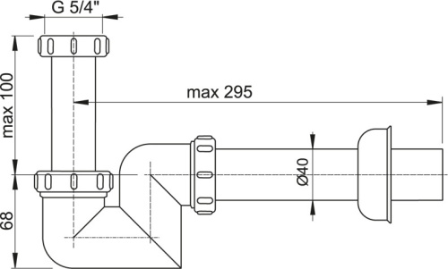 Сифон Alcaplast для умывальника и биде, d 40 мм, пластик A45FPR.40