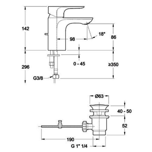 Смеситель для раковины Jacob Delafon AlEo+ E72314-CP хром