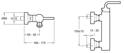 Смеситель для душа Jacob Delafon Purist E14590-4A-CP Хром