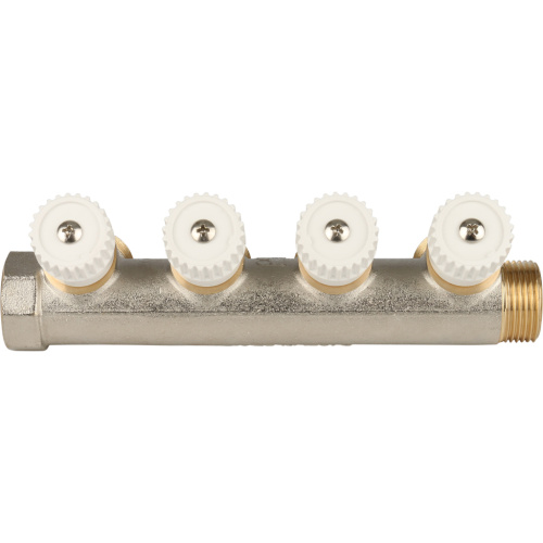 Коллектор 4 выхода STOUT 3/4"x3/4"евроконус с вентилями SMB 6851 343404