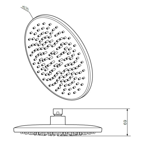 Лейка верхнего душа 220 мм Am.Pm Gem F0590000 хром