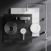 Душевая система Am.Pm X-Joy F0785A700 хром: смеситель полка с изливом, стойка с верхним душем, ручной душ