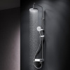Душевая система Am.Pm X-Joy F0785A700 хром: смеситель полка с изливом, стойка с верхним душем, ручной душ