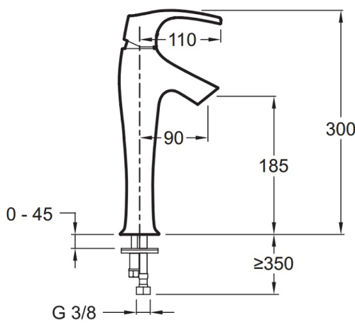 Смеситель для раковины Jacob Delafon Symbol E19774-CP хром, высокий