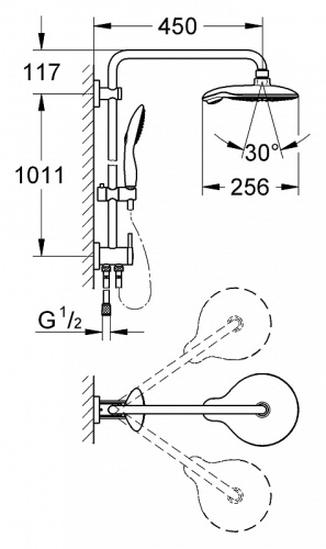 Душевая система Grohe Power&Soul 27911000