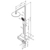 Душевая система Am.Pm X-Joy F0785A700 хром: смеситель полка с изливом, стойка с верхним душем, ручной душ