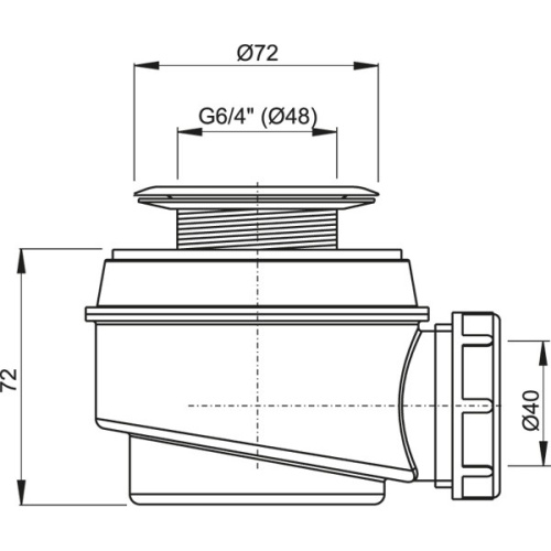 Сифон Alcaplast d 50 мм, для душевого поддона, с нержавеющей решеткой A46PR.50