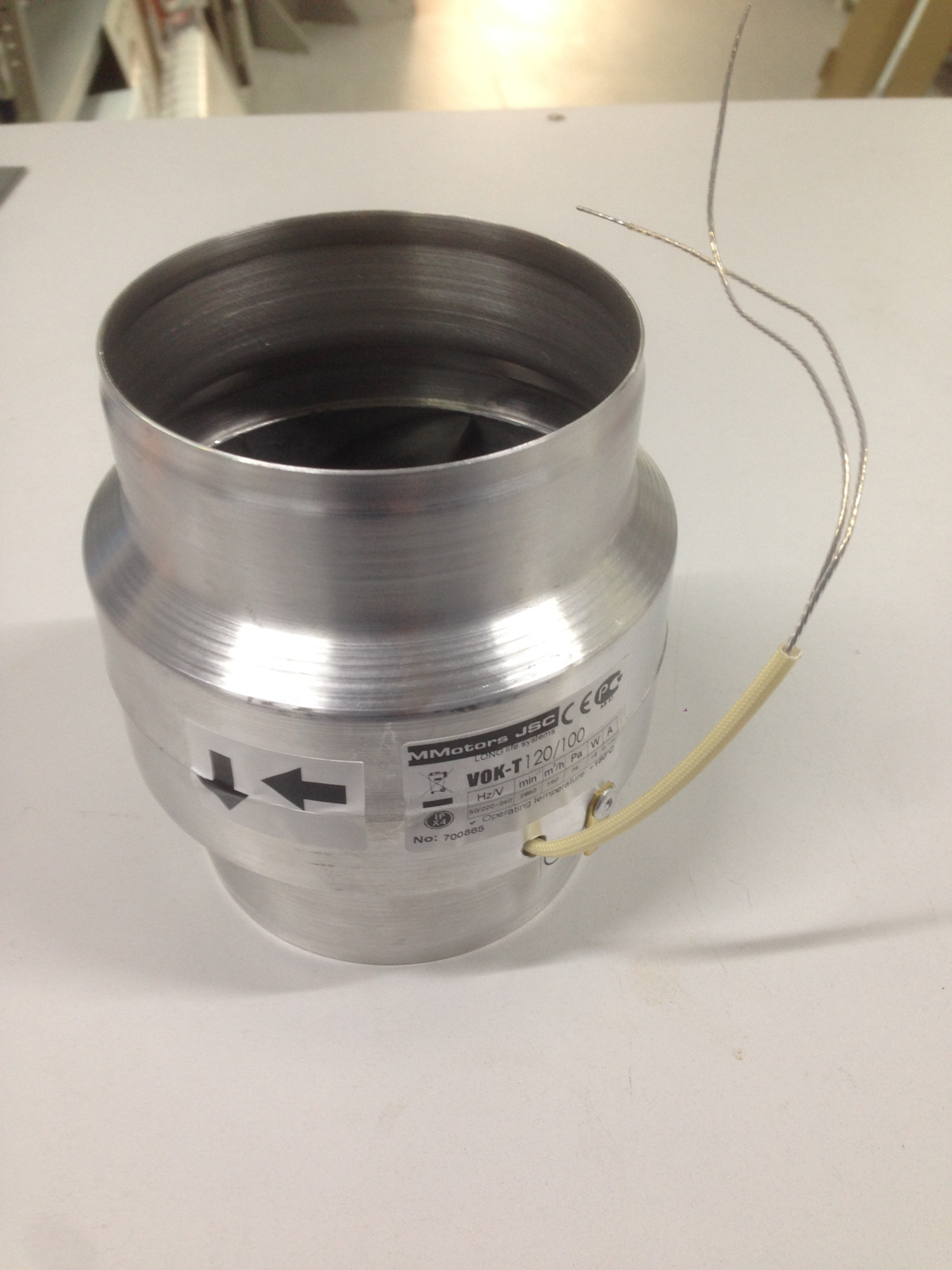 Вентилятор канальный JSC ВОК 120/100