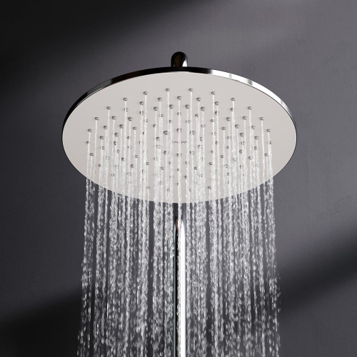 Душевая система Am.Pm Like F0780564 хром: смеситель с термостатом и изливом, стойка с верхним душем, ручной душ