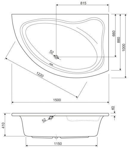 Металлический каркас для акриловой ванны Riho TEBE-MF-R