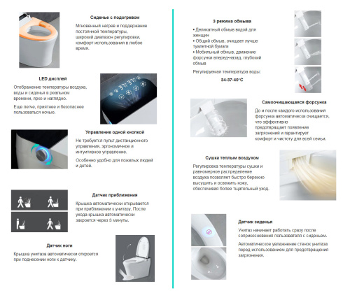 Электронный, напольный унитаз-биде ABBER Bequem AC1117S белый