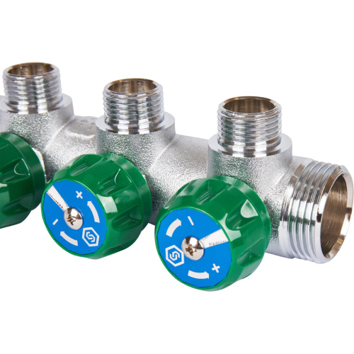 Коллектор 3 выхода STOUT 1"x1/2" с вентилями SMB-6850-011203