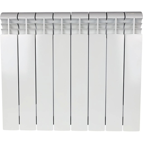 Биметаллический радиатор STOUT VEGA 500 - 8 секций, боковое, белый RAL 9016