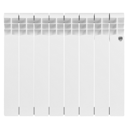 Алюминиевый радиатор Royal Thermo MONOBLOCK A 500 - 8 секций, боковое, белый