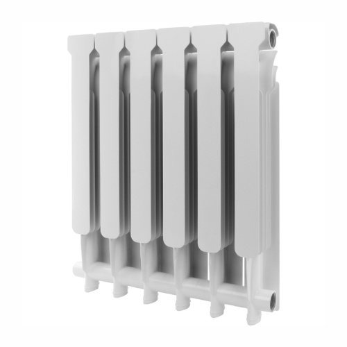 Алюминиевый радиатор Rommer Profi 500 - 4 секции, боковое, белый RAL 9016