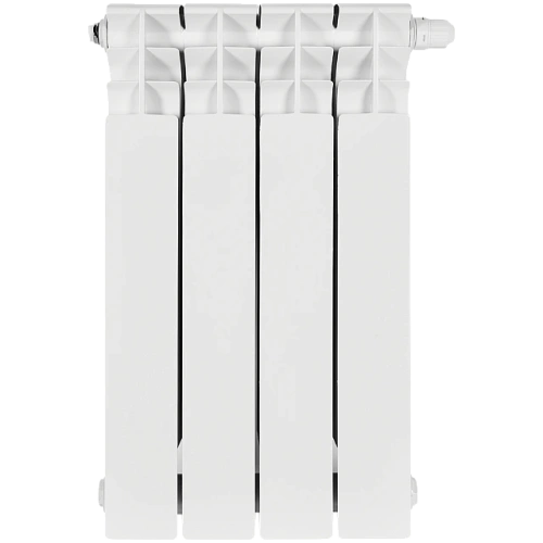 Биметаллический радиатор STOUT TITAN VENTIL 500 - 4 секции, нижнее справа, белый RAL 9016