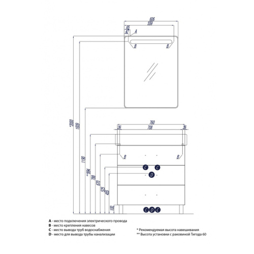 Тумба Акватон Америна 80 М белый 1A169101AM010