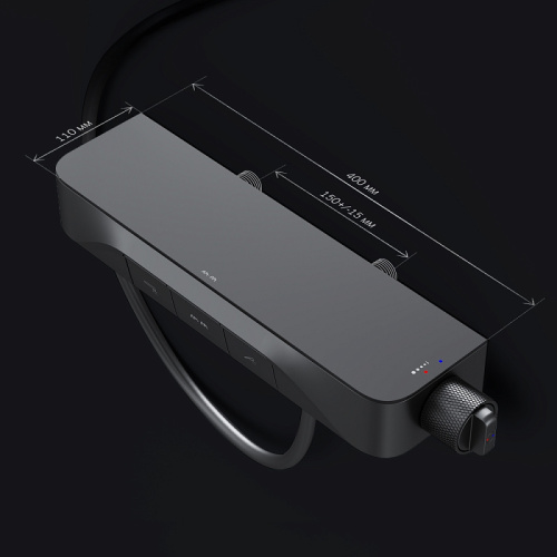 Смеситель для ванны AM.PM Func F8F10522 кнопочный с полкой, изливом, черный