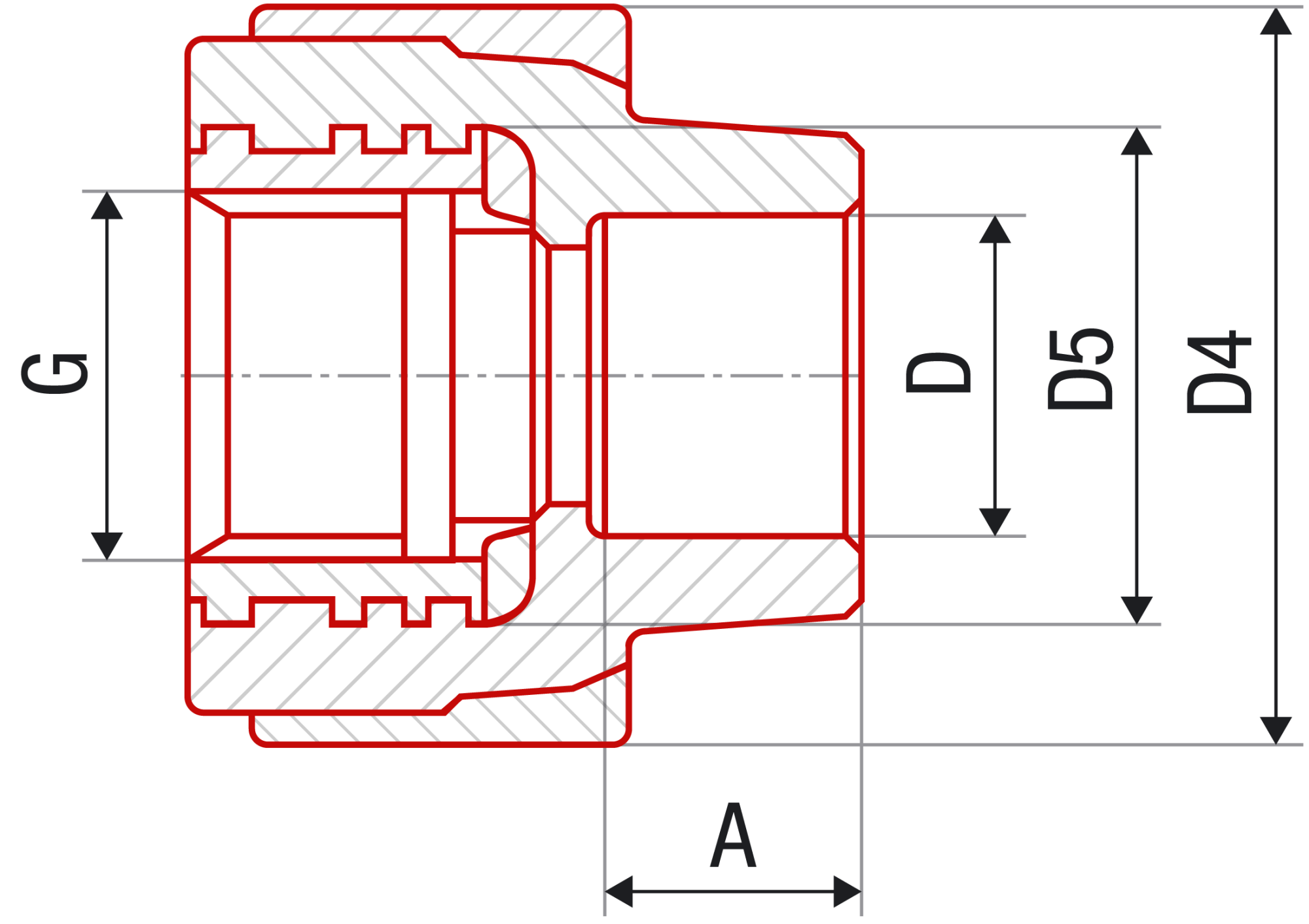 Соединитель с крестом FV-plast 20x1/2"В полипропилен AA217022012