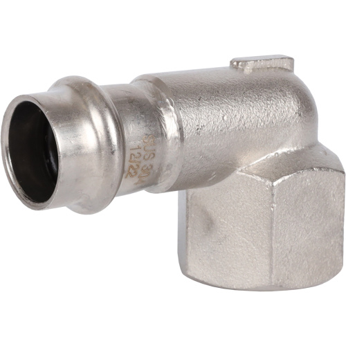 Угольник с резьбой ВПр-ВР 18х3/4" пресс, нержавеющая сталь Rommer