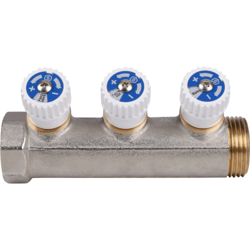 Коллектор 3 выхода STOUT 1"x1/2" с вентилями SMB 6851 011203