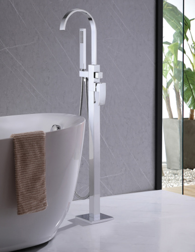 Смеситель для ванны ABBER Wasserfall AF8615 напольный, хром