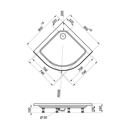 Душевая кабина 90x90 Triton Стандарт А1 мозаика DK69