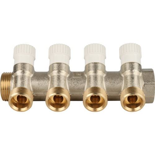 Коллектор 4 выхода STOUT 1"x3/4"евроконус с вентилями SMB 6851 013404