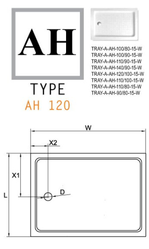 Душевой поддон 120x80 Cezares TRAY-A-AH-120/80-15-W0 прямоугольный без сифона, акриловый