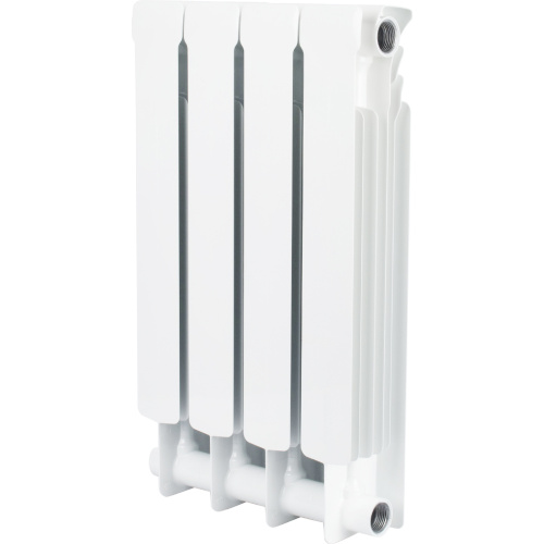 Биметаллический радиатор STOUT Space 500 - 4 секции, боковое, белый RAL 9016