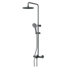 Душевая система Am.Pm Like F0780522 черный: смеситель с термостатом и изливом, стойка с верхним душем, ручной душ