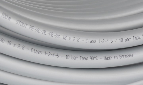 Металлопластиковая труба 20x2,9 Stout стабильная PE-Xc в бухте по 100 м.п. SPS-0001-002029