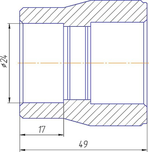Муфта переходная Kalde 40х25 ВН полипропилен 3212-rdc-402500