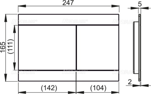 Смывная клавиша Alcaplast Flat FUN, алюминий матовый
