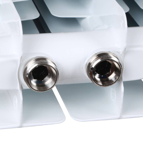 Биметаллический радиатор STOUT Space 500 - 6 секций, нижнее справа, белый RAL 9016