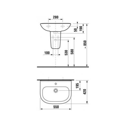 Раковина Jika Olymp 106120001049 белый 550x420