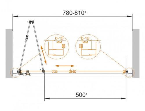 Душевая дверь в нишу Cezares ECO-O-BS-90-C-Cr