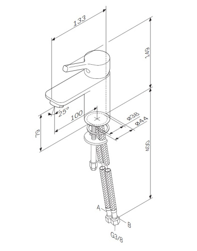 Смеситель для раковины AM.PM X-Joy F85B02100 излив 100 мм, хром
