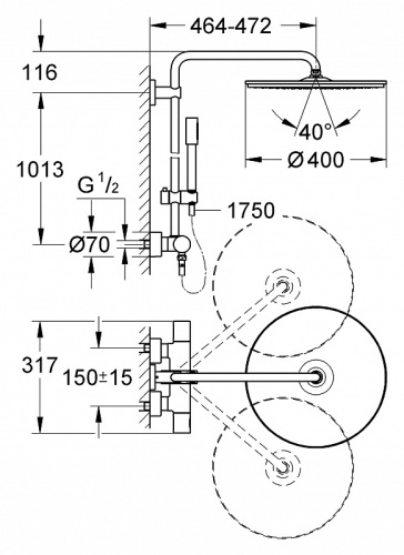 Душевая система Grohe Rainshower 27174001 с термостатом