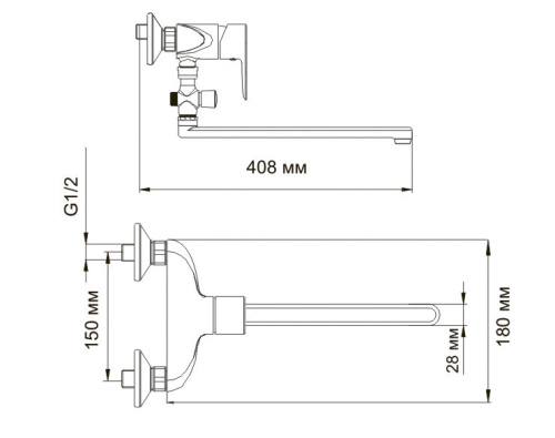 Смеситель WasserKraft Leine 3502L для ванны