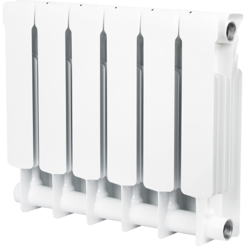 Биметаллический радиатор STOUT Space 350 - 6 секций, боковое, белый RAL 9016