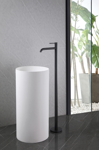 Смеситель для раковины ABBER Wasser Kreis AF8140B напольный, черный матовый