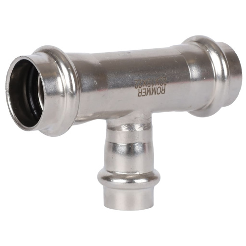 Тройник переходной ВПр 22х15х22 пресс, нержавеющая сталь Rommer