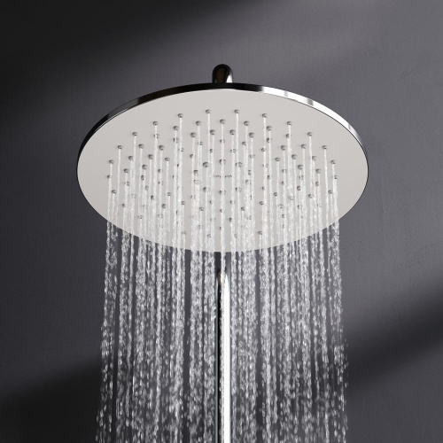 Душевая система Am.Pm Inspire V2.0 F0750A400 хром: смеситель полка с термостатом, стойка с верхним душем, ручной душ