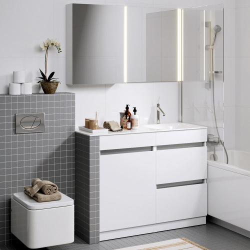 Тумба с умывальником AQWELLA Forma 115 Белый FOR0105KR