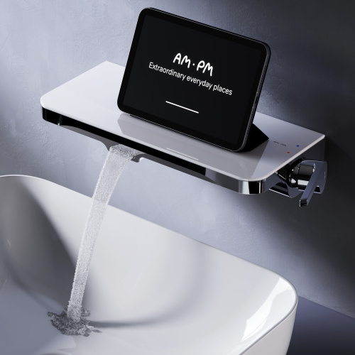 Смеситель для раковины Am.Pm Func F8F72700 встраиваемый с полкой и каскадным изливом, хром